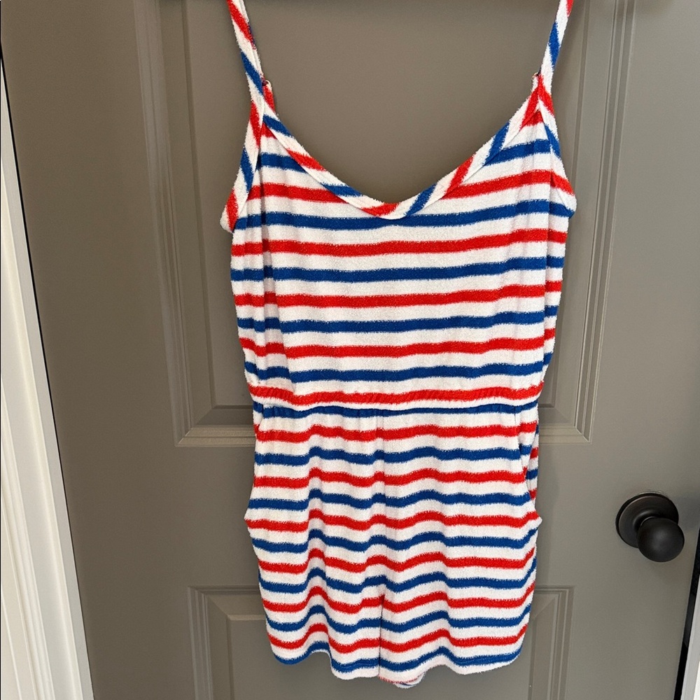 Striped Red, White, and Blue Romper